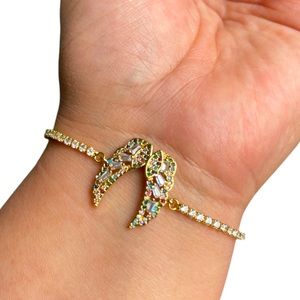Angel Wing Bracelet slider bracelet handmade adjustable